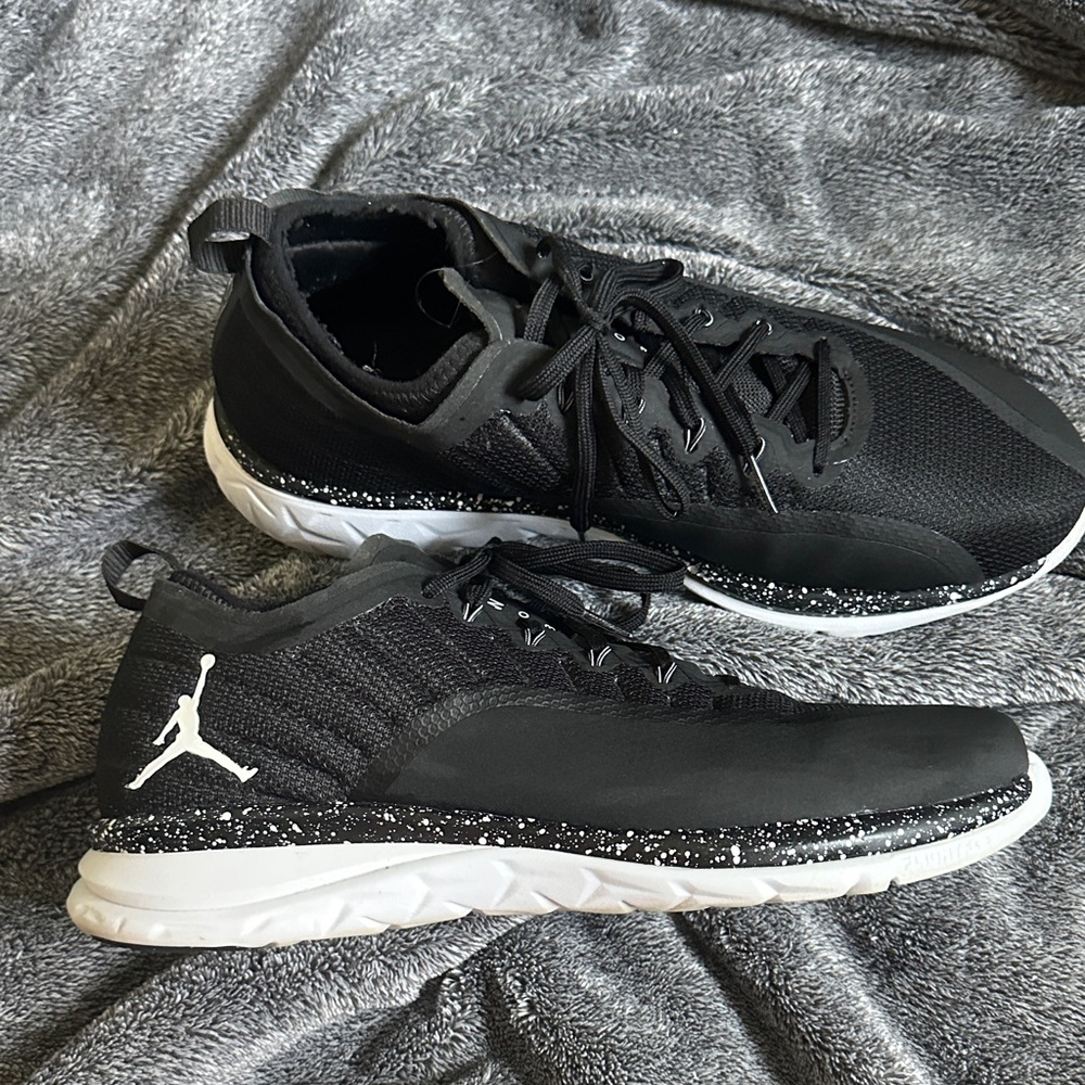 Jordan Black and White Athletic Shoes